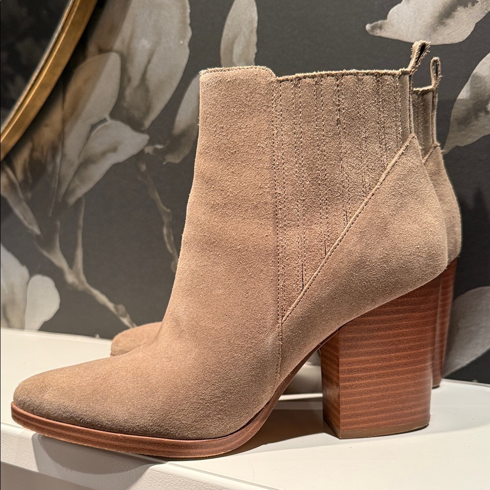 Marc Fisher Tan Suede Ankle Boots - Picture 3 of 4